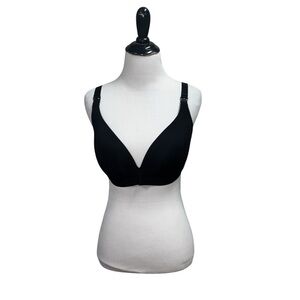 Prima Valentina Women's Size 38D Nursing Bra Wireless Black Adjustable